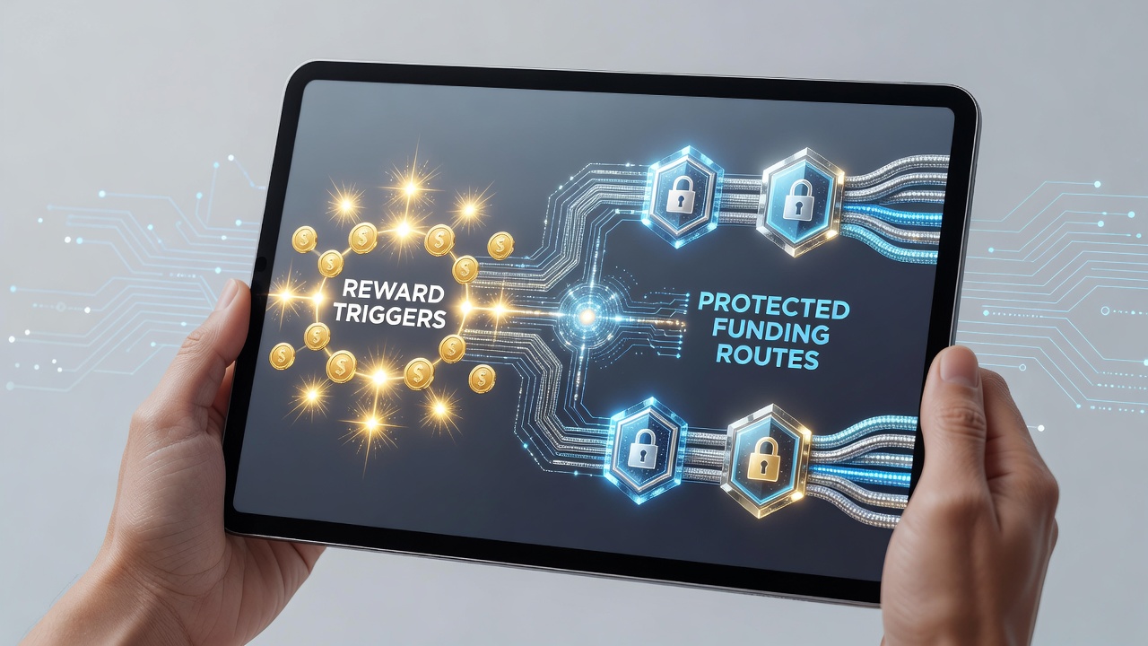 Mobile Geräte zeigen geschützte Transaktionen und Belohnungssysteme in interaktiven Sitzungen unter deutscher Aufsicht