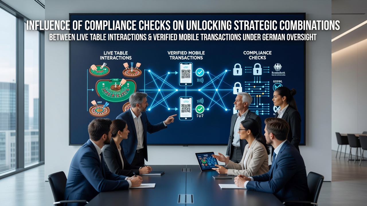 Illustration von Compliance-Prüfungen in Live-Tisch-Spielen und mobilen Transaktionen unter deutscher Regulierung