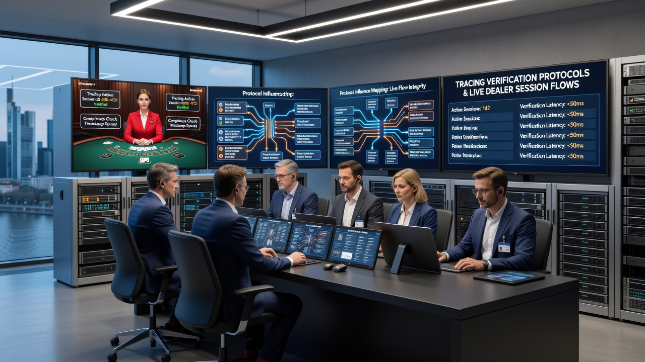 Technische Darstellung von Live-Dealer-Sitzungsflüssen mit mobilen Zahlungsverifikationen